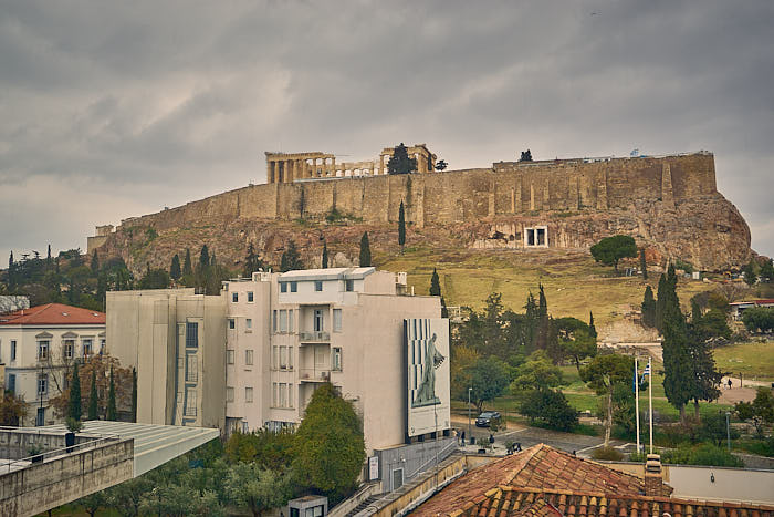 Akropolis Museum Blick Akropolis