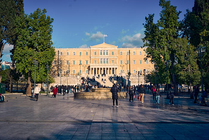 Syntagma Platz Blick auf das Parlament
