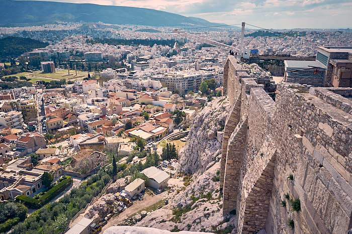 Ausblick Akropolis Mauer