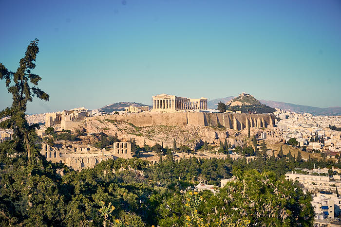 Philopapposhügel Athen Aussicht Akropolis