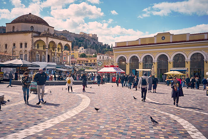 Straßenszene Monastiraki Platz