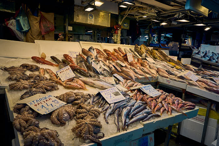 Zentralmarkt Athen Fisch