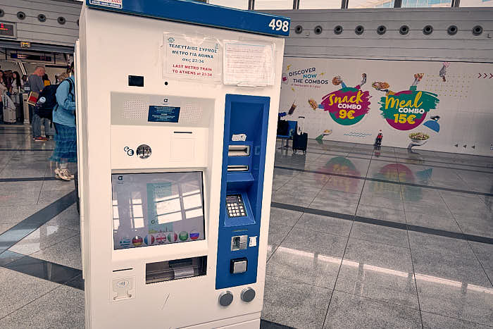 Flughafentransfer Athen Fahrscheinautomat Metro