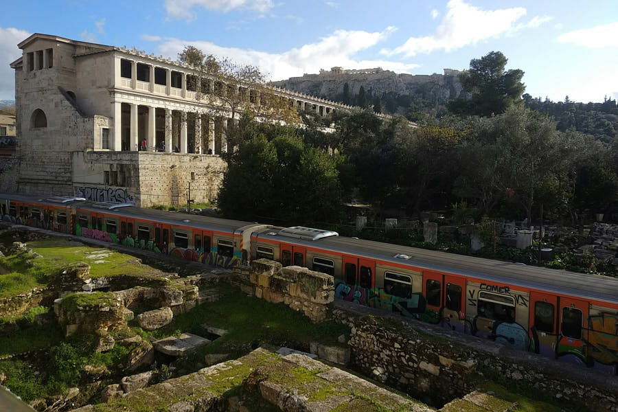 Metro in Athen an der Agora